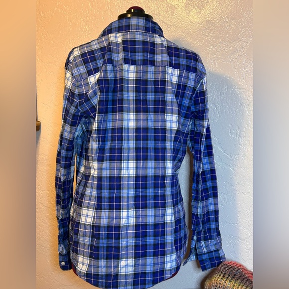 Tommy Hilfiger Navy and Light Blue Plaid Shirt - Picture 2 of 4